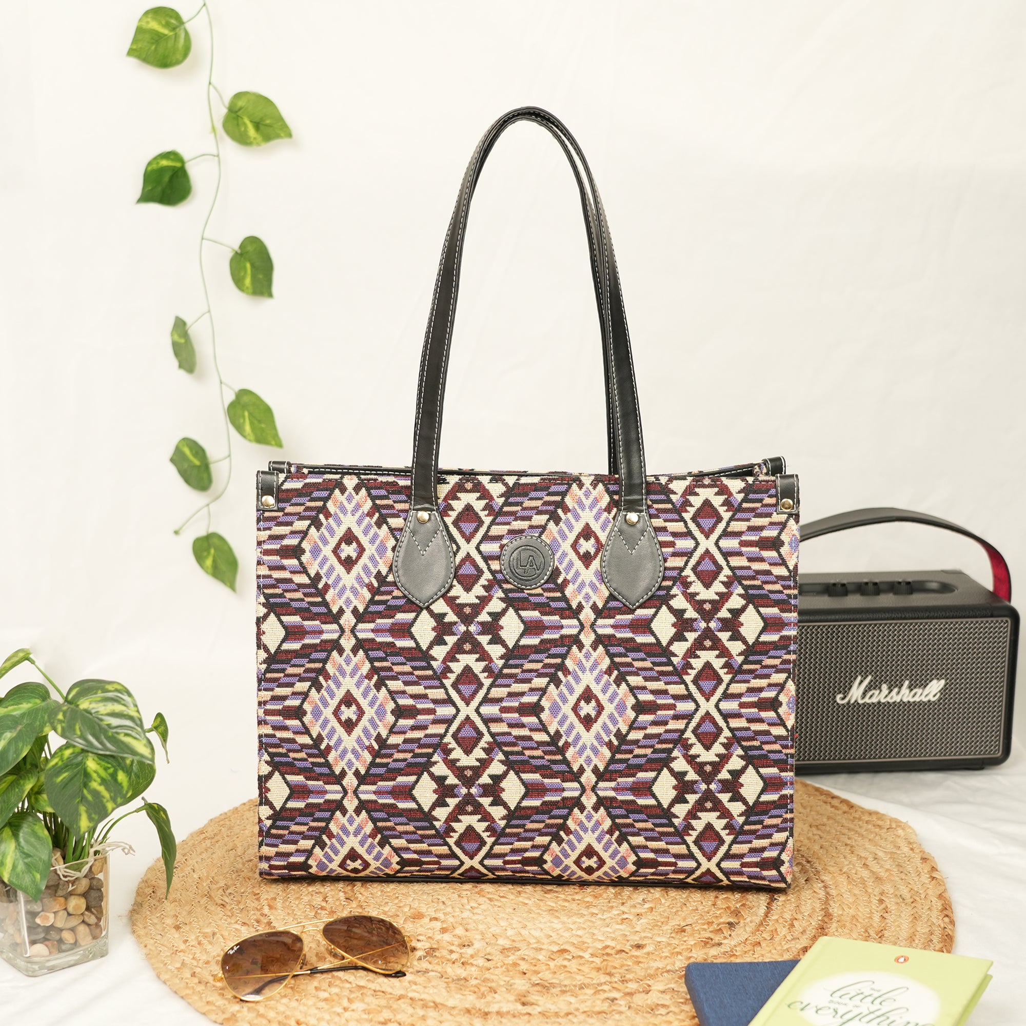 Box Tote: Purple